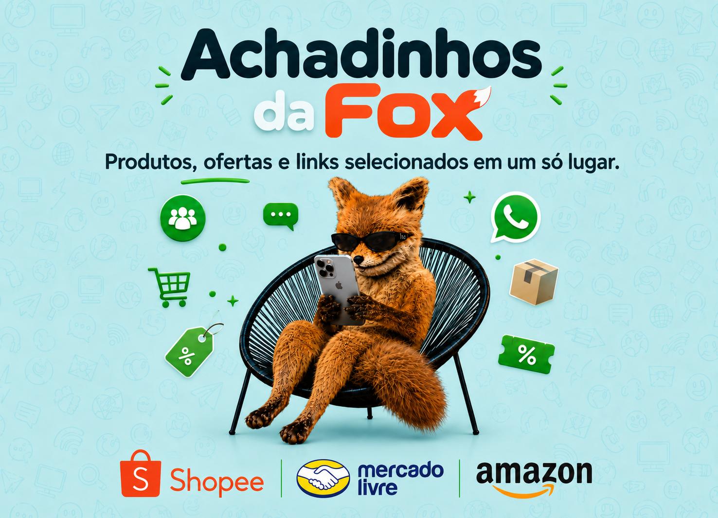 Raposa da Humor da Fox usando o celular